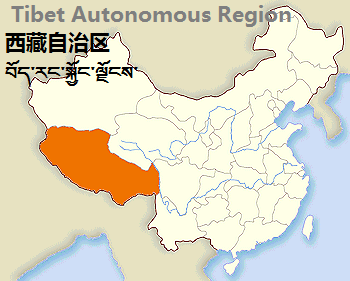 tibet autonomous region xizang map